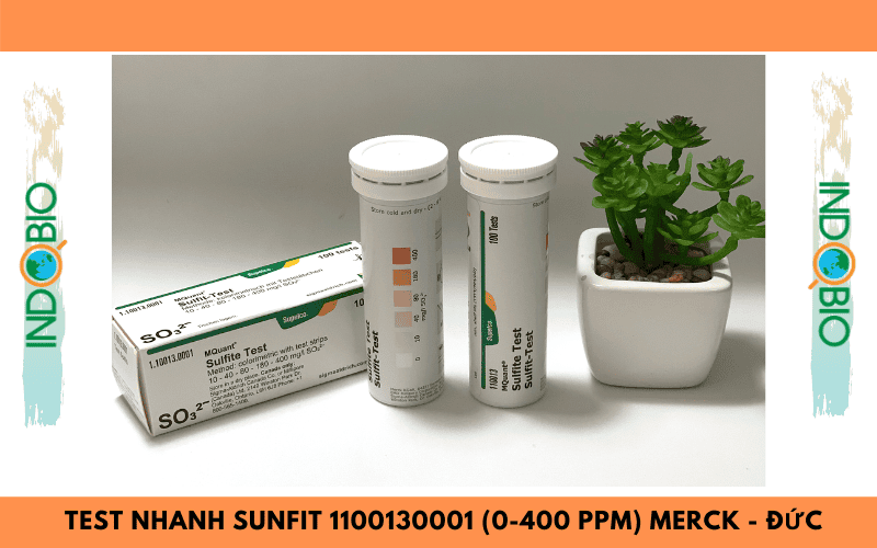 Test nhanh sunfit trong thử phẩm với que test sulfit 1100130001 thanh đo 0-100ppm Merck - Đức
